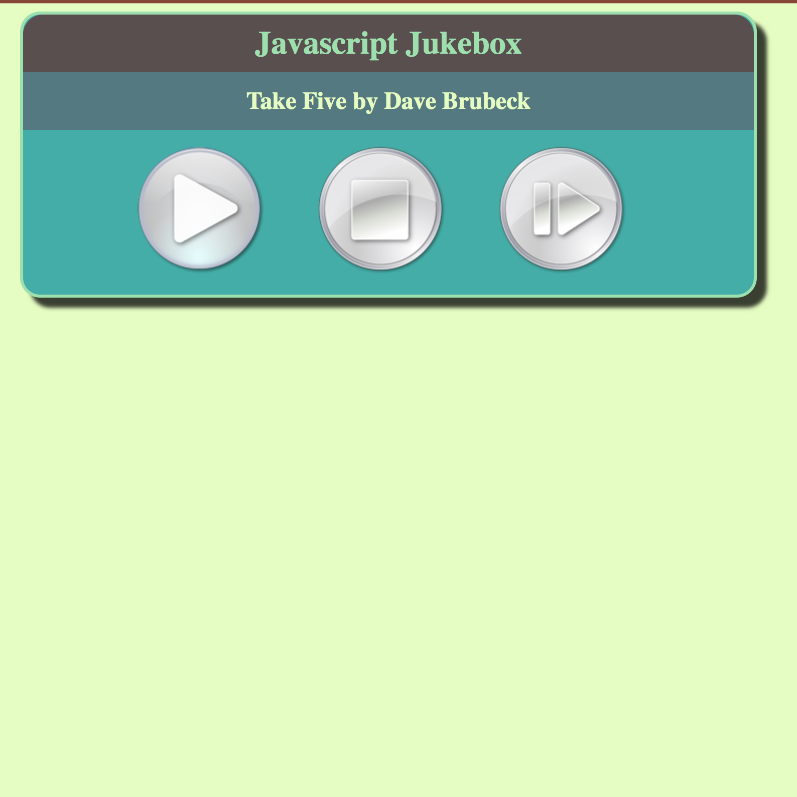 Javascript Music Player Image